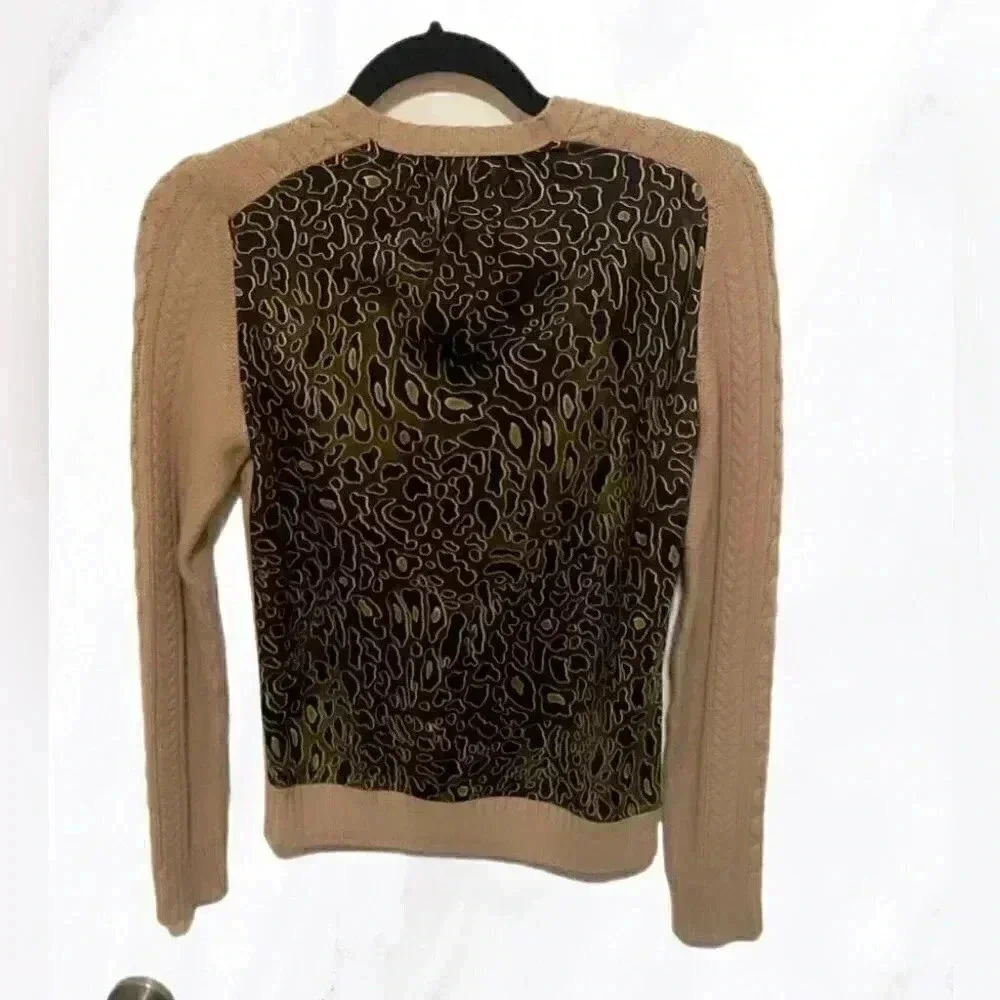 Tory Burch Beige Cashmere Blend Scoop Neck Sweater, Size XS